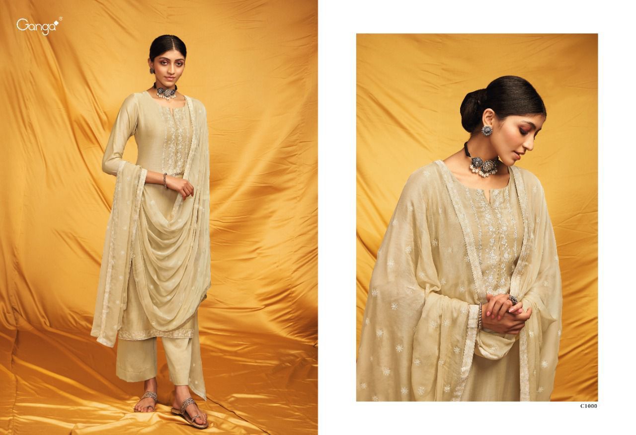 Ganga Ruhi Designer Dress Material Catalog Lowest Price